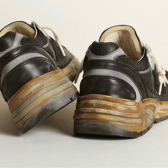 Golden Goose Mens 41 US Size 8 Dad-Star Black Mesh and Nappa Ice Colored Star - Picture 3 of 4